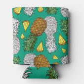 熱帯パイナップル：緑のヴィンテージ。 缶クーラー (裏面)