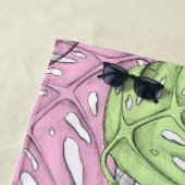 熱帯パステルモンステラ葉水の色パターン ビーチタオル (インサイチュ)