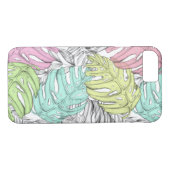 熱帯パステルモンステラ葉水の色パターン Case-Mate iPhoneケース (裏面(横))