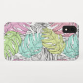 熱帯パステルモンステラ葉水の色パターン Case-Mate iPhoneケース (裏面(横))