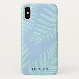 熱帯パステル葉モノグラム iPhone X ケース