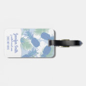 熱帯パステル調のパイナップルパターン|はあなたの名前を加えます ラゲッジタグ (裏面横)
