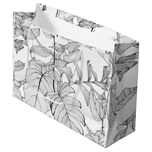 熱帯パターンの背景。 ラージペーパーバッグ (正面アングル)