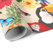 熱帯パターンラッピング紙 ラッピングペーパー (ロールコーナー)