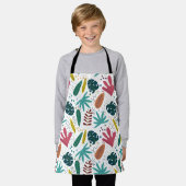 熱帯パターン離れカラフル エプロン (着用した状態)
