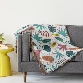 熱帯パターン離れカラフル スローブランケット