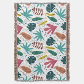 熱帯パターン離れカラフル スローブランケット (正面縦)