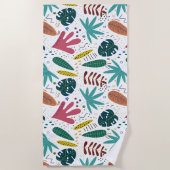 熱帯パターン離れカラフル ビーチタオル (正面)