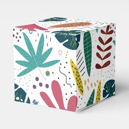 熱帯パターン離れカラフル フェイバーボックス (正面サイド)