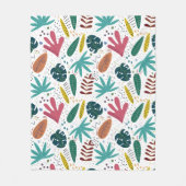 熱帯パターン離れカラフル フリースブランケット (正面)