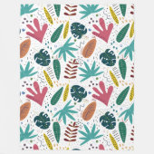 熱帯パターン離れカラフル フリースブランケット (正面)