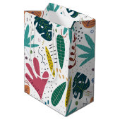 熱帯パターン離れカラフル ミディアムペーパーバッグ (裏面アングル)