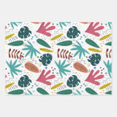 熱帯パターン離れカラフル ラッピングペーパーシート (正面)