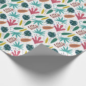 熱帯パターン離れカラフル ラッピングペーパー (角)