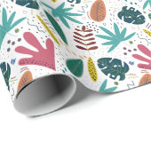 熱帯パターン離れカラフル ラッピングペーパー (ロールコーナー)