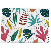 熱帯パターン離れカラフル ラージペーパーバッグ (裏面)