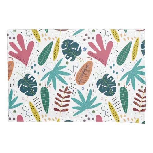 熱帯パターン離れカラフル 枕カバー (正面)