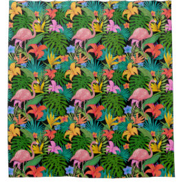 熱帯パターン シャワーカーテン