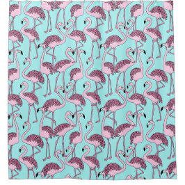 熱帯パターン シャワーカーテン