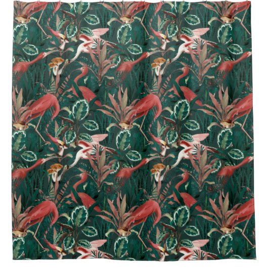 熱帯パターン シャワーカーテン (正面)