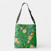 熱帯パターン、ハミングバード クロスボディバッグ (裏面)