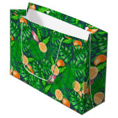 熱帯パターン、ハミングバード ラージペーパーバッグ (正面アングル)