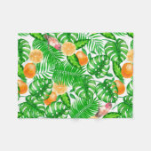 熱帯パターン、ハミングバードII フリースブランケット (正面(横))