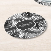 熱帯パターン ラウンドペーパーコースター (アングル)