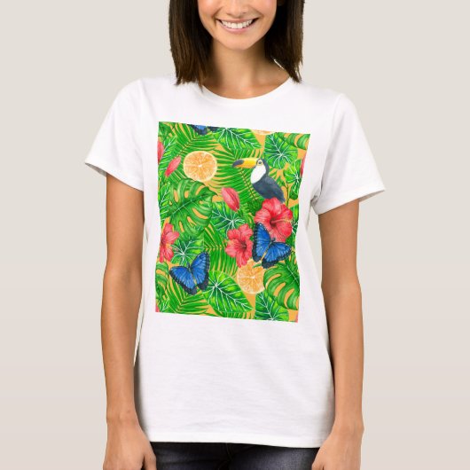 熱帯パターン Tシャツ (正面)