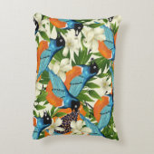 熱帯パパイヤと鳥のパターン。 アクセントクッション (裏面(縦))