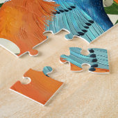 熱帯パパイヤと鳥のパターン。 ジグソーパズル (側面)