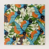 熱帯パパイヤと鳥のパターン。 ジグソーパズル (横)