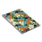 熱帯パパイヤと鳥のパターン。 ノートブック (右側)