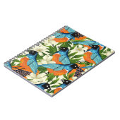 熱帯パパイヤと鳥のパターン。 ノートブック (左側)