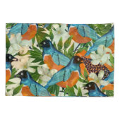 熱帯パパイヤと鳥のパターン。 枕カバー (裏面)