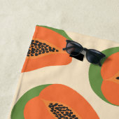 熱帯パパイヤウォームオレンジ ビーチタオル (インサイチュ)