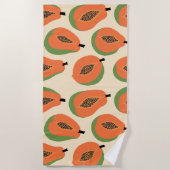 熱帯パパイヤウォームオレンジ ビーチタオル (正面)