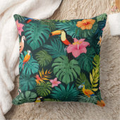 熱帯パラダイスジャングルパターン クッション (ブランケット)