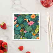 熱帯パラダイスジャングルパターン スタンダードカクテルナプキン (インサイチュ)