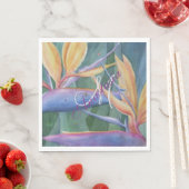 熱帯パラダイスパーティーモノグラム スタンダードランチョンナプキン (インサイチュ)