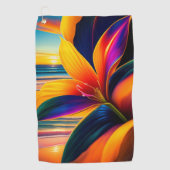 熱帯パラダイスフラワー ゴルフタオル (正面)