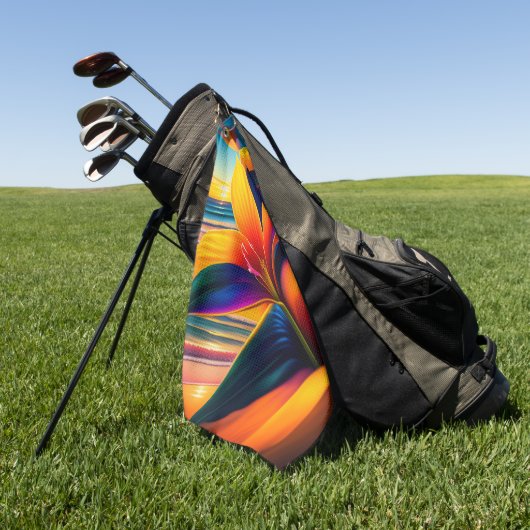 熱帯パラダイスフラワー ゴルフタオル (グリーン)