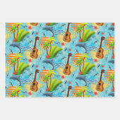 熱帯パラダイスブルーグリーン ラッピングペーパーシート (正面3)