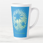 熱帯パラダイスヤシの木の太陽 カフェラテマグ (右)