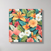 熱帯パラダイス鮮やかシームレスパターン キャンバスプリント (正面)