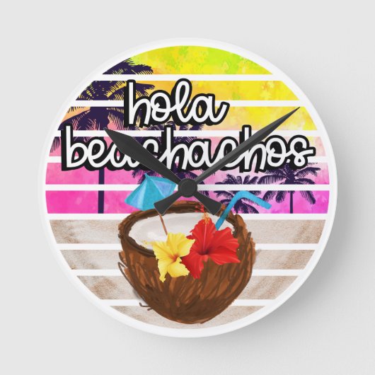 熱帯パラダイス ラウンド壁時計 (正面)