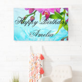 熱帯パラダイス，禅，平和，ラン，青い水，ヨガ 横断幕 (インサイチュ)