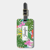 熱帯パーソナライズされたの花 ラゲッジタグ (正面縦)