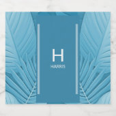 熱帯パーソナライズされたティール（緑がかった色） スパークリングワインラベル (シングルラベル)