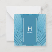 熱帯パーソナライズされたティール（緑がかった色） ノートカード (正面)